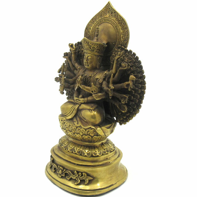 仏像 四臂観音仏像 禅意 茶室 置物 銅製 仏像 彫刻 置物 開運 風水