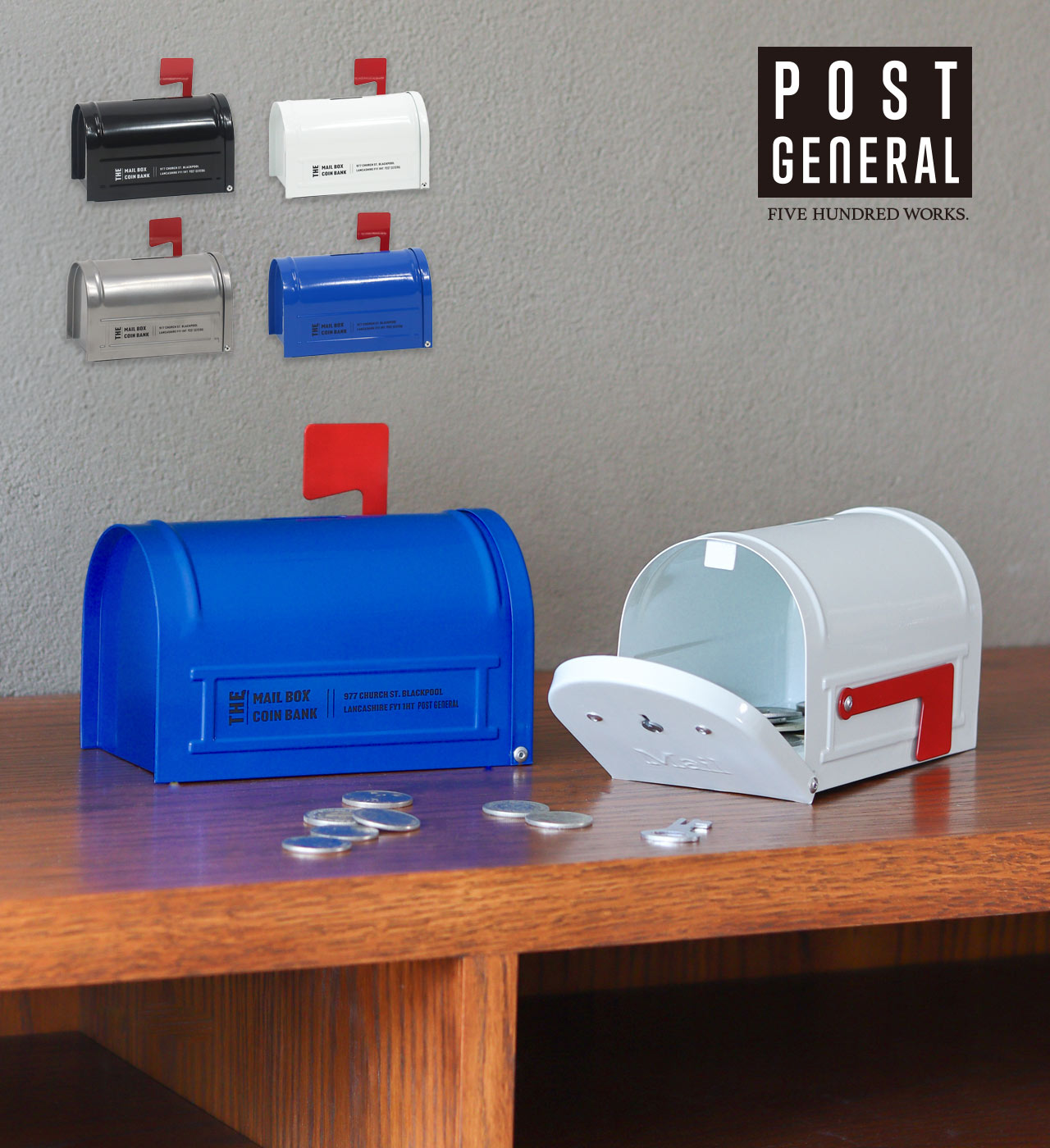 楽天市場】【公式】ポストジェネラル 貯金箱 郵便受け 鍵付き お札