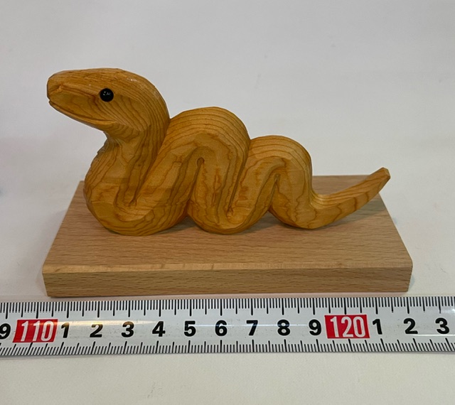 飛騨 飛騨高山 一位一刀彫 高砂 巳 M型 3.8寸 | 津田彫刻 －飛騨高山