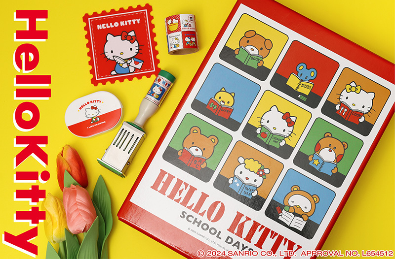 懐かしい「ハローキティ」文房具シリーズ。道具箱/ケース付きマステ