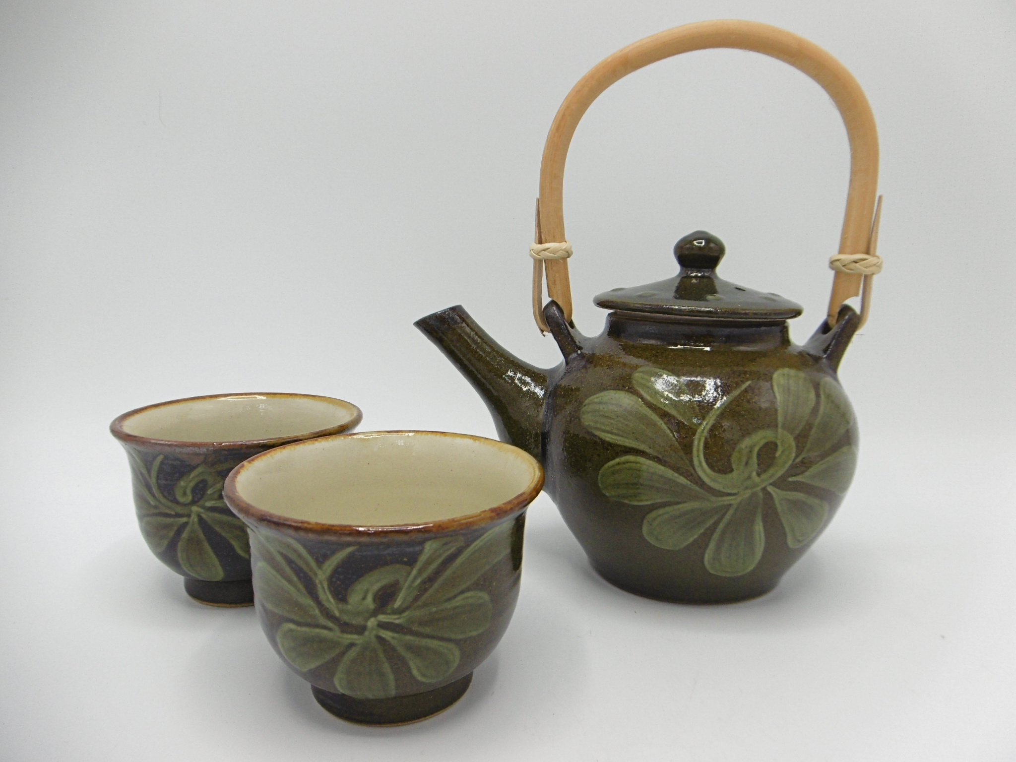 茶道具 琉球壺屋焼 琉馬作 茶入 仕覆付 共箱 V R6102 【公式通販】