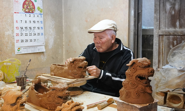 島 常賀作 シーサー 島常賀作 壺屋焼 面シーサー 島袋 常栄