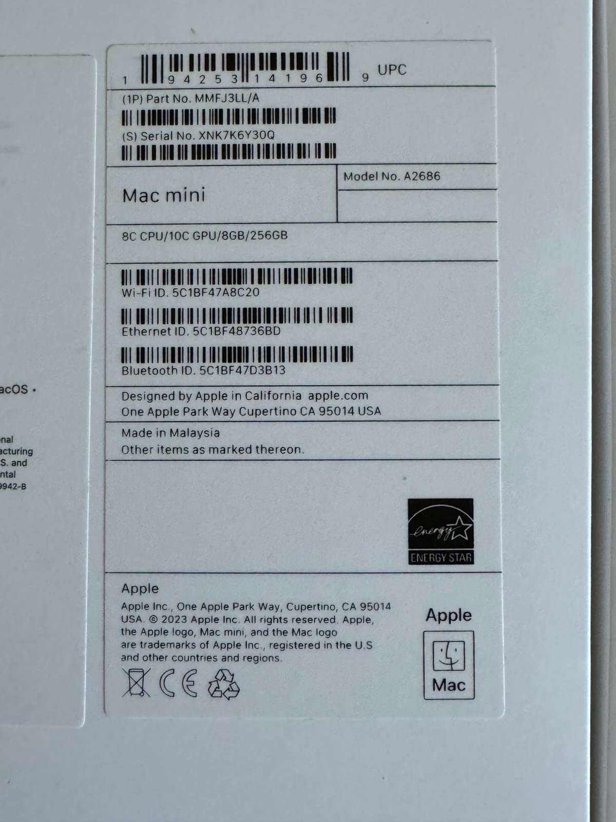 Apple Mac Mini M2 256GB M2 8 GB *sealed box