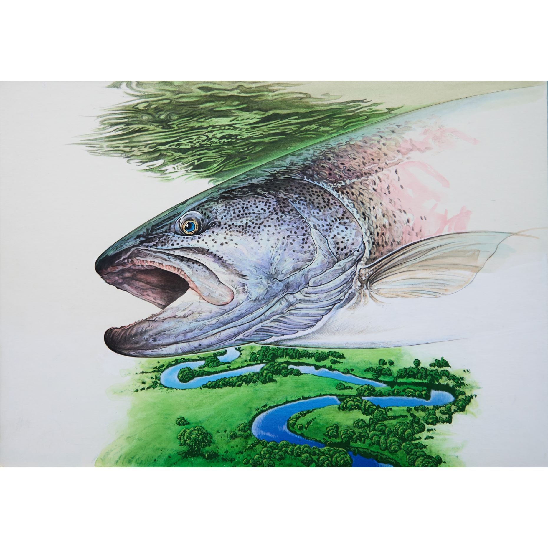 1631 原画 釧路湿原 花瓶 【公式通販】