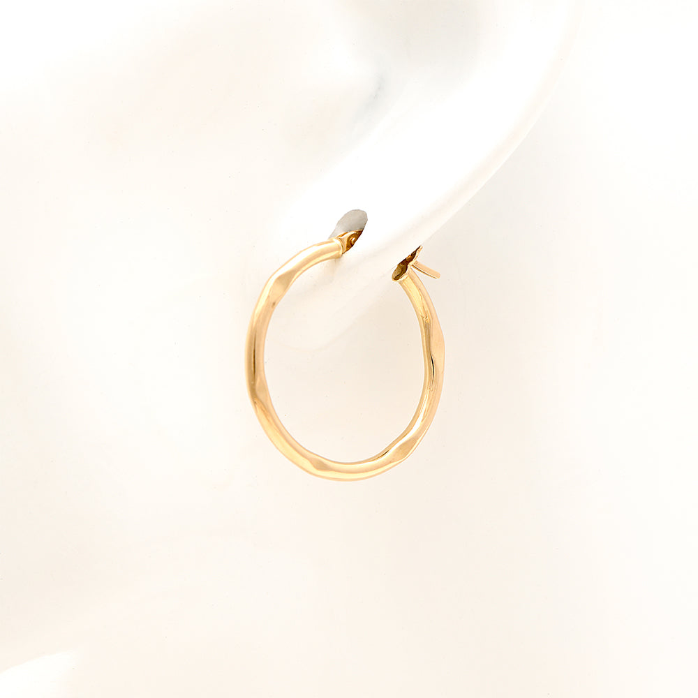 UNOAERRE K18イエローゴールドデザインフープピアス 30122 | UNOAERRE