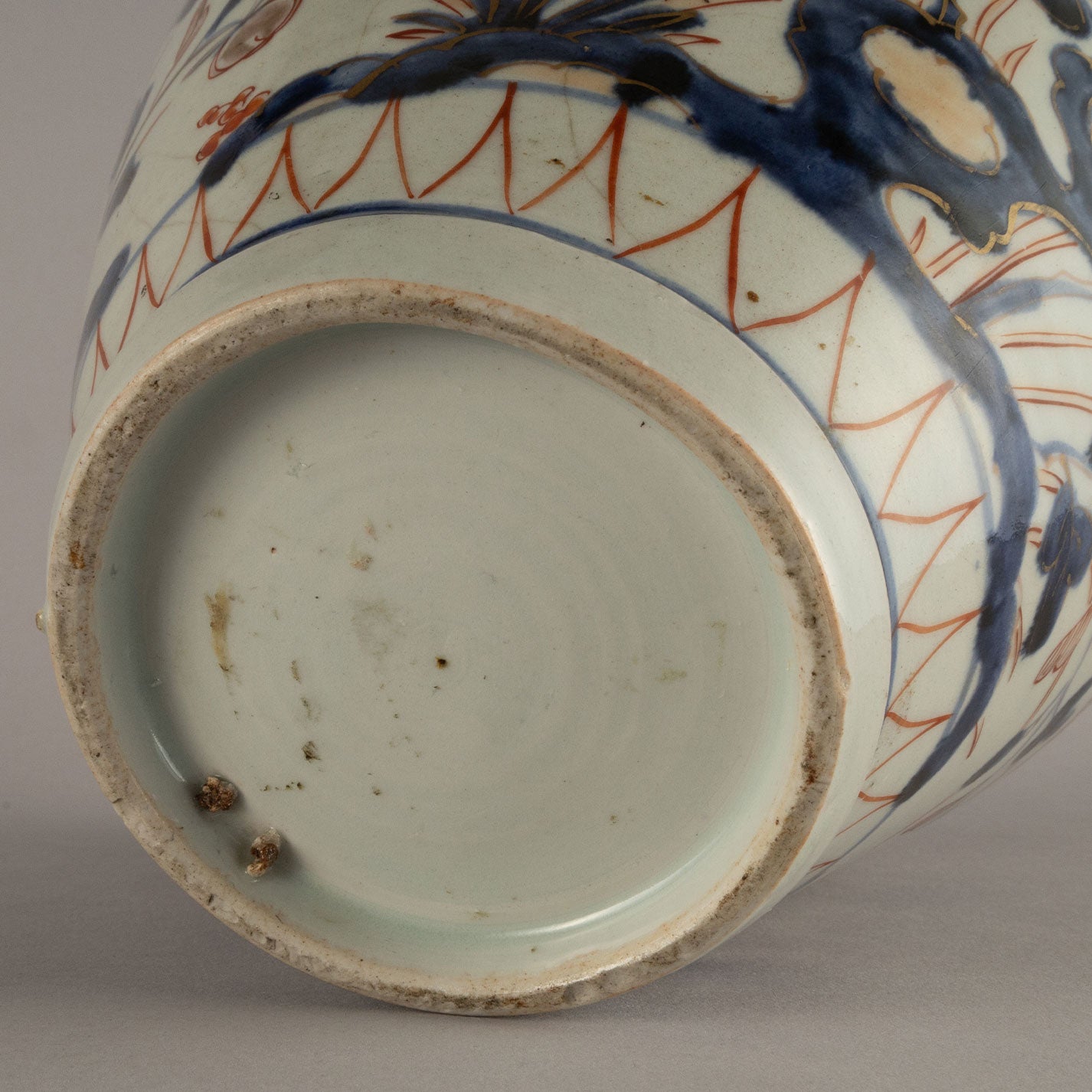 古伊万里文】古伊万里伝統 古伊万里文 極錦三方割鶴亀松梅鳳凰見込文