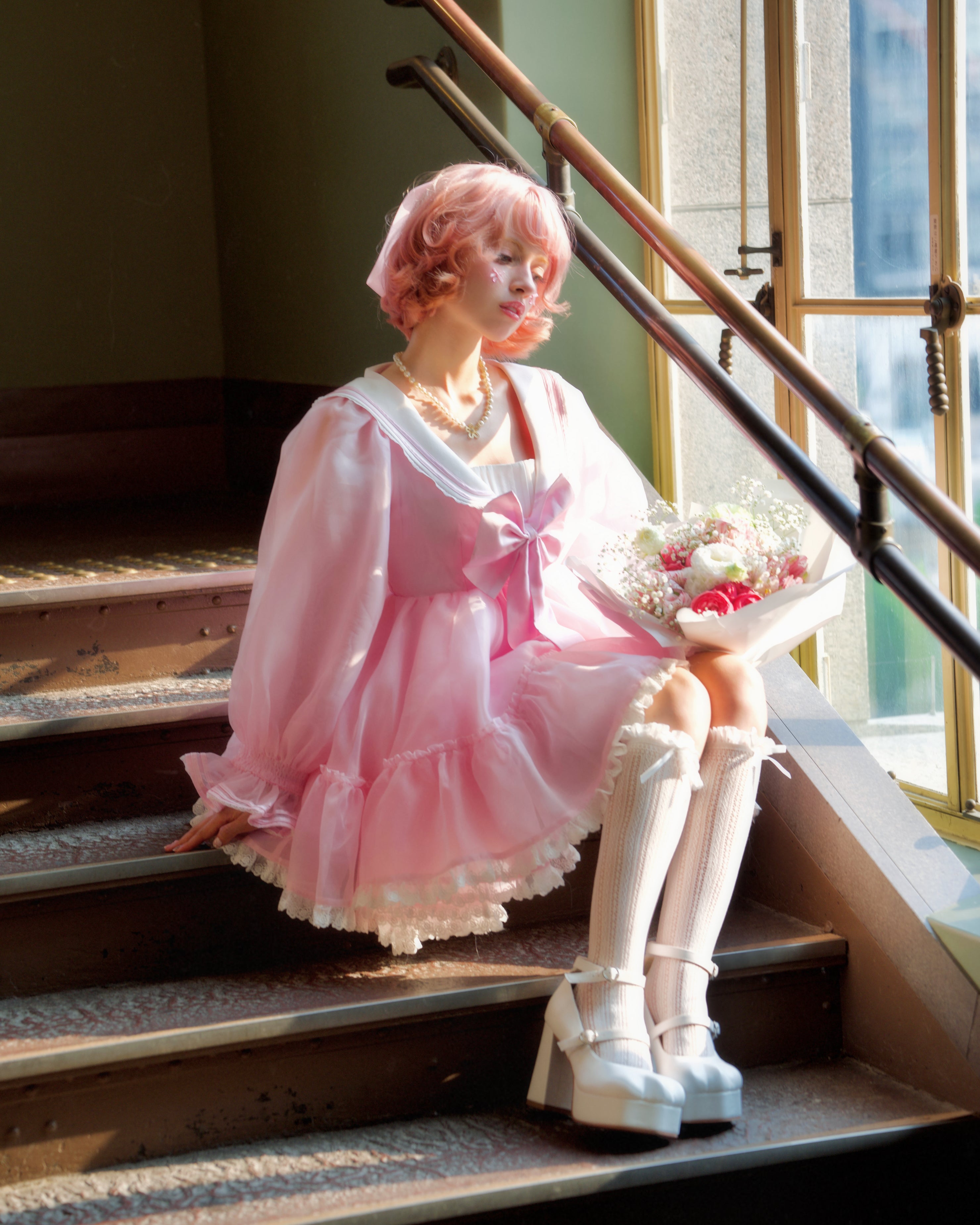 Sailor Puff Dress Pastel - Pink // PREORDER – Vina of the Valley