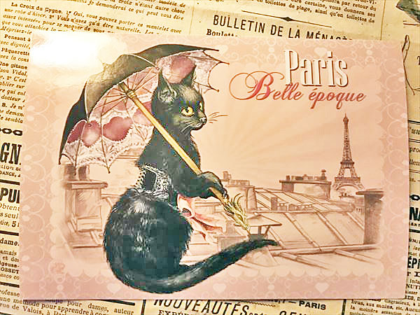 再入荷]フランス製 キャットポストカード淑女雑貨Toe Cocotte