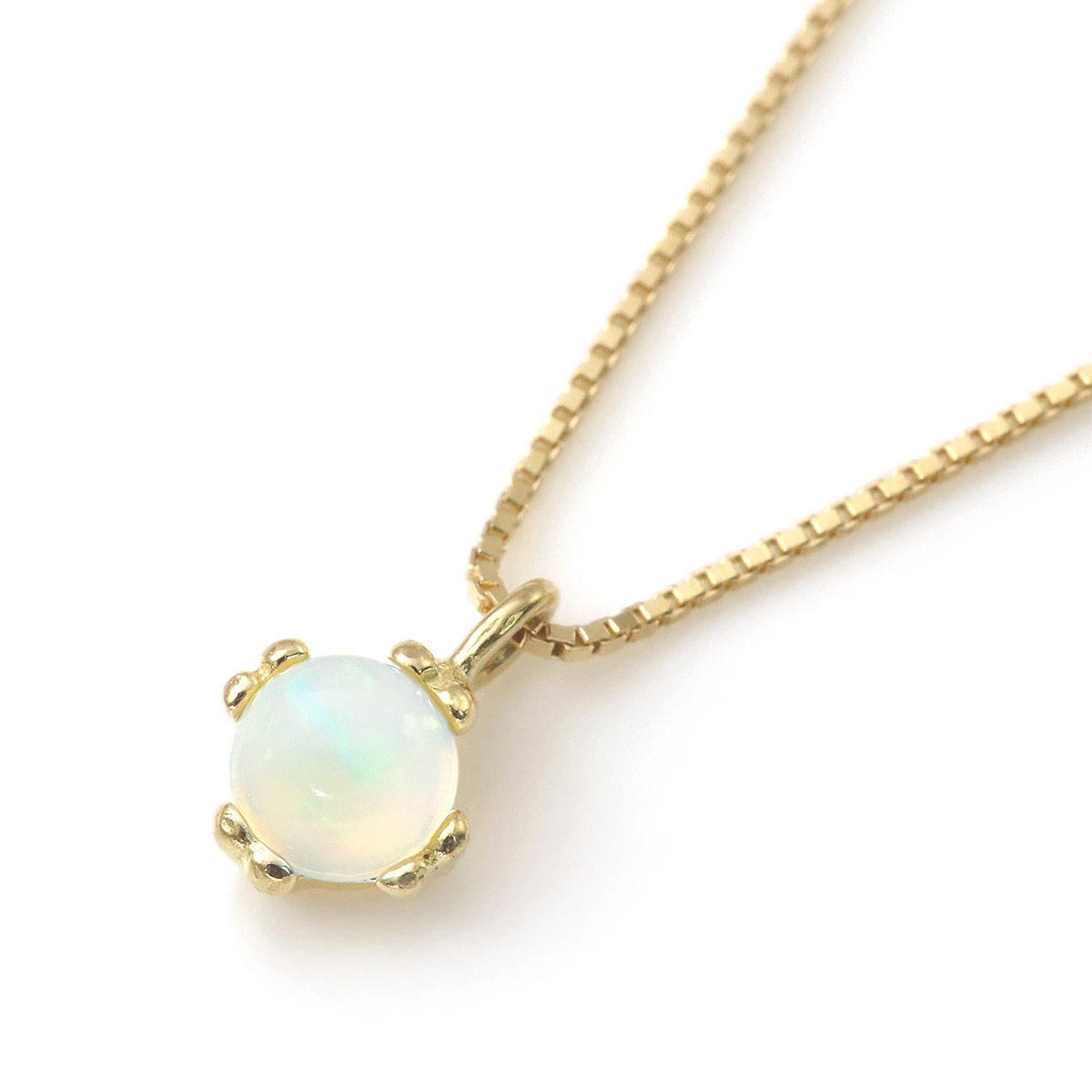10月誕生石のアクセサリー K18YG オパール ネックレス 10月誕生石 18金