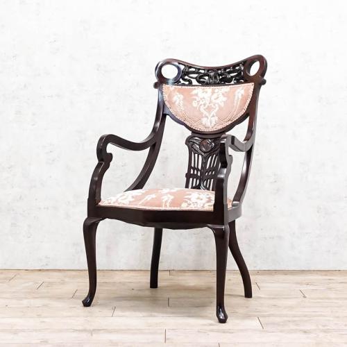 イギリスアンティーク アームチェア 肘掛け椅子 マホガニー材 v_54772c