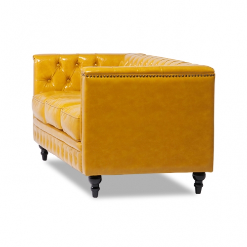 VINCENT ヴィンセント 3人掛けソファ イエロー 黄色 合皮 VM3P69K