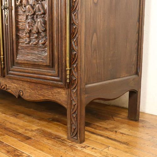 フレンチアンティーク キャビネット サイドボード 収納家具 オーク材