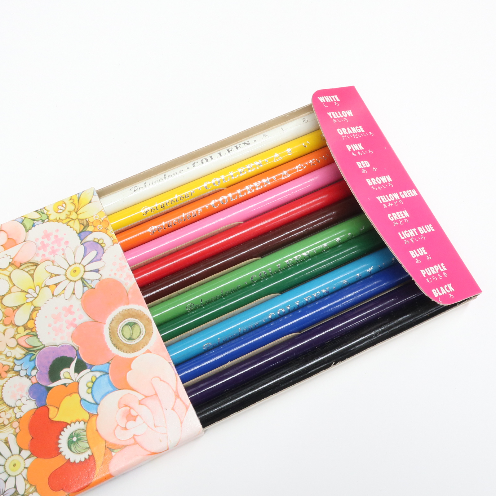 コーリン鉛筆 高橋真琴先生デザイン 昭和レトロな色鉛筆 12色セット