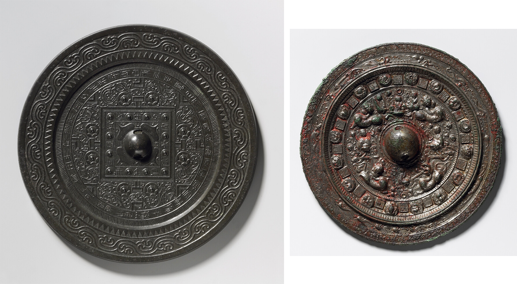 中国古美術/青花吉祥文円形硯/ 中国古美術/青花吉祥文円形硯/ 中国古