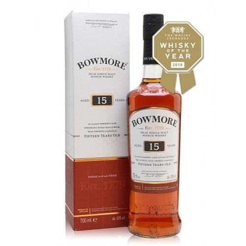 Bowmore 15 Yr Single Malt Scotch Darkest Whisky 750ML – Wine Barrica