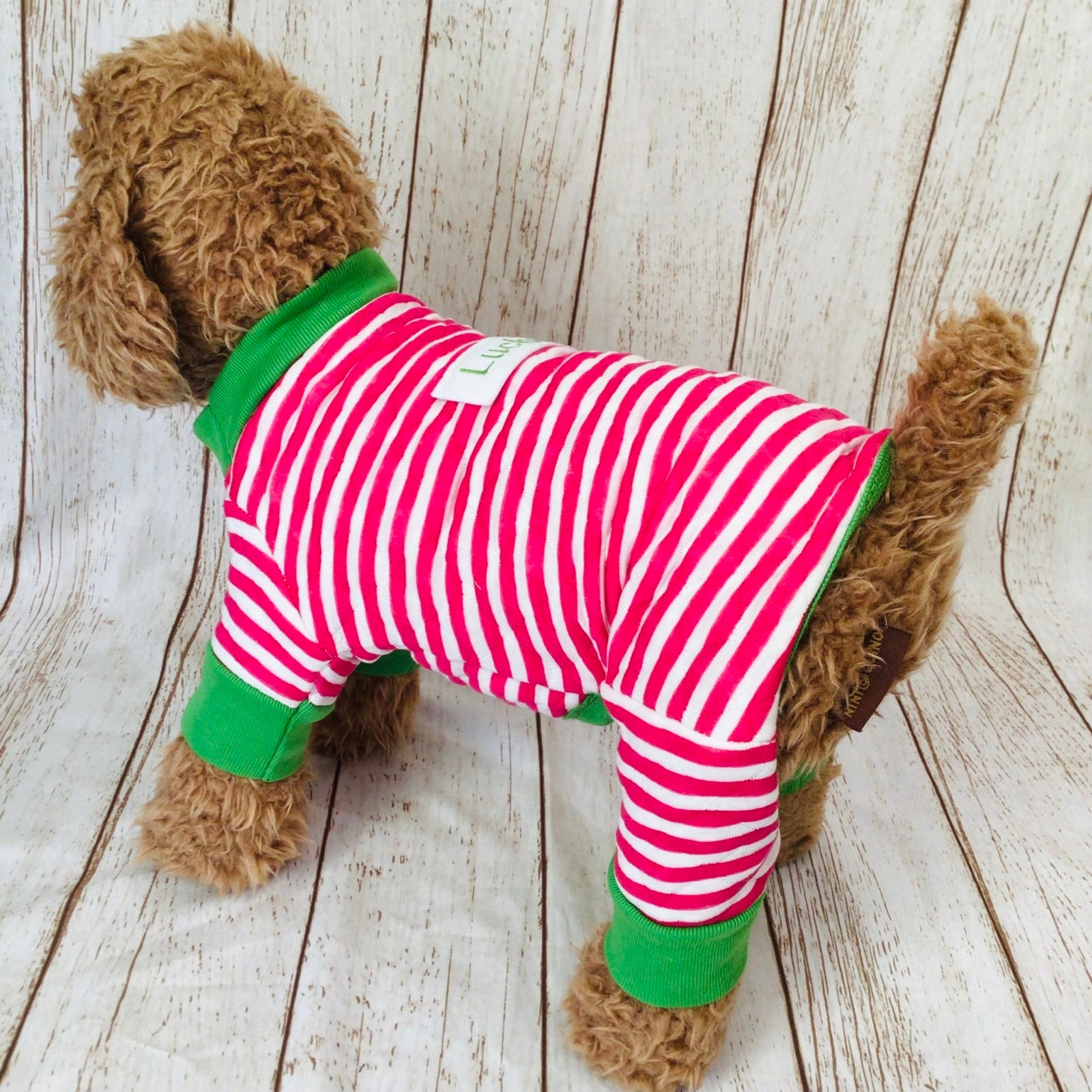 ウィズワン 愛犬のお名前入り ロンパース パジャマ 犬服 防寒 つなぎ