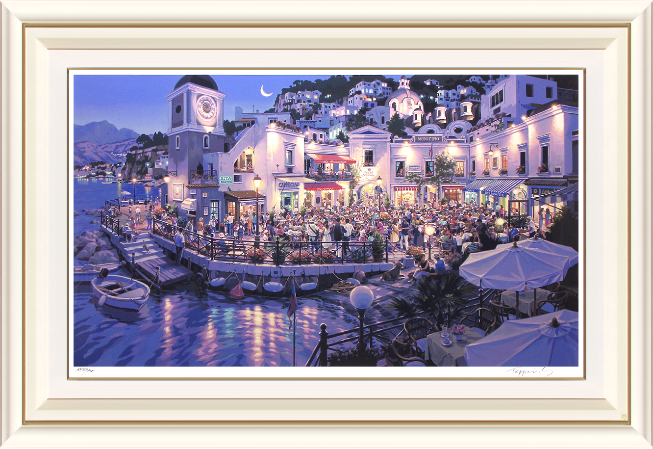 笹倉鉄平 『 雨あがり / 赤いパラソル 』 シルクスクリーン 笹倉鉄平