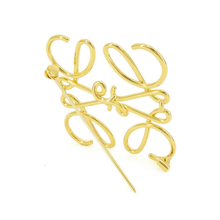 LOEWE ゴールド ロゴブローチ LOEWE Gold-tone brooch | NET-A-PORTER