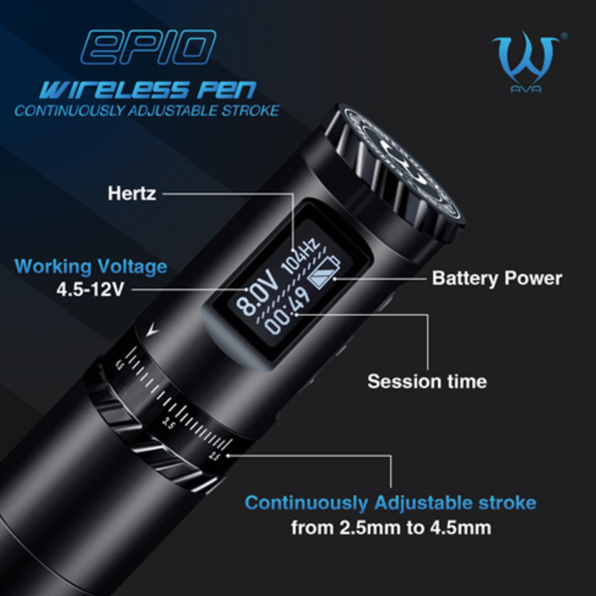 AVA EP10 | Wireless Tattoo Pen – WorldWide Tattoo Supply