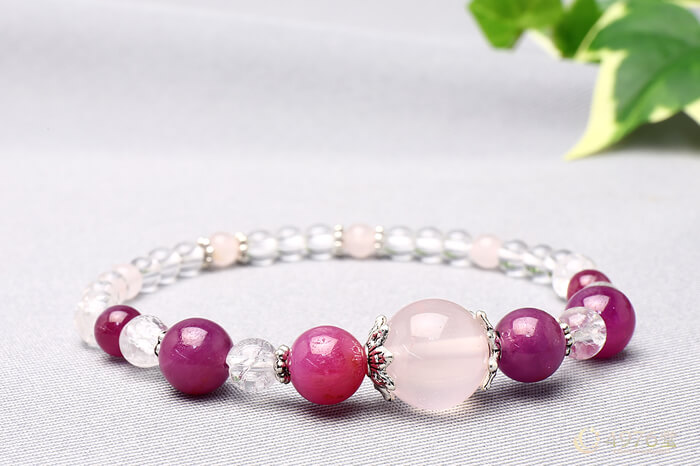 ルビー ブレスレット 大玉メイン＋4mm ｜ 天然石通販の4976堂