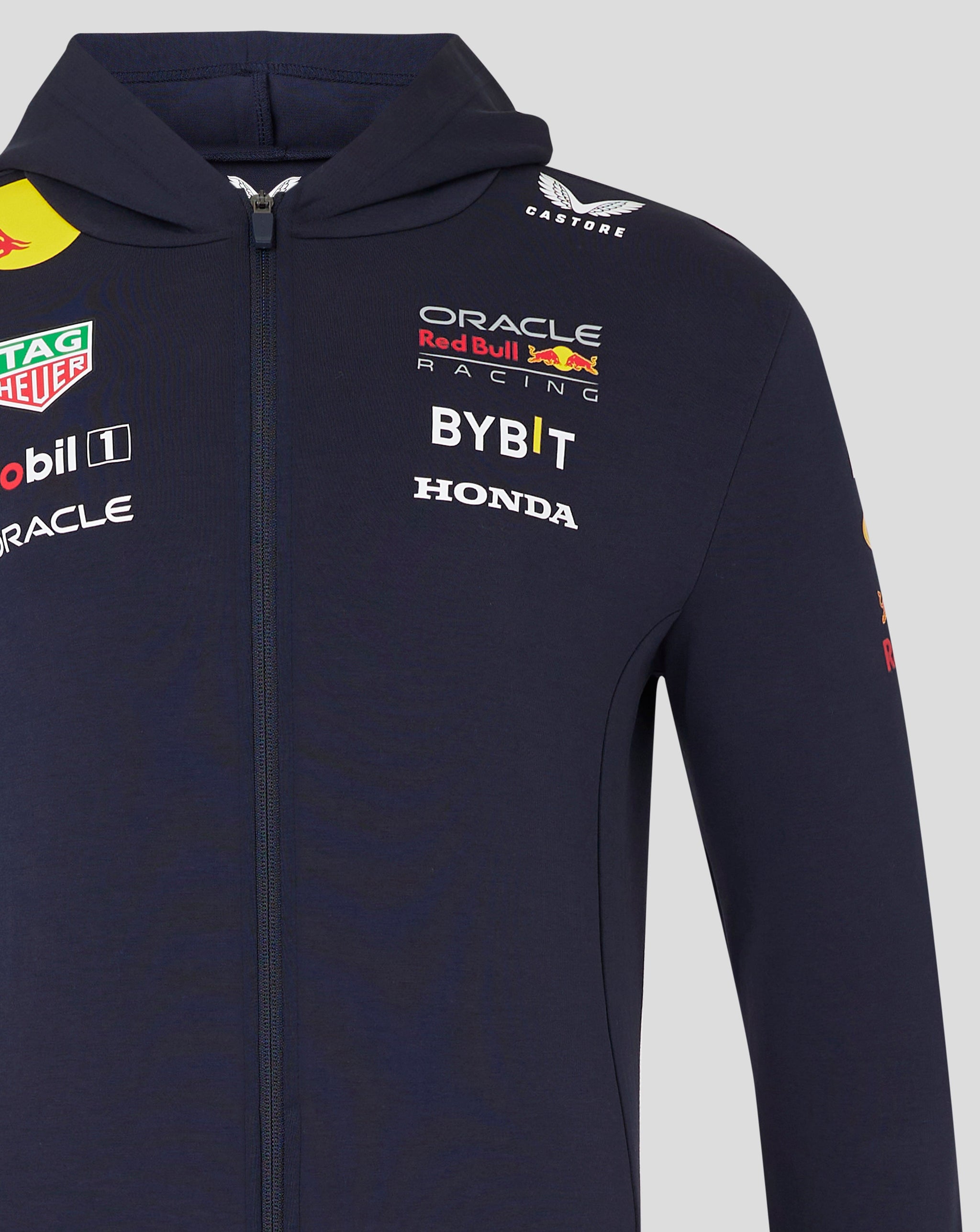 Red Bull Racing F1 Men's Team Full Zip Hooded Sweatshirt- Navy