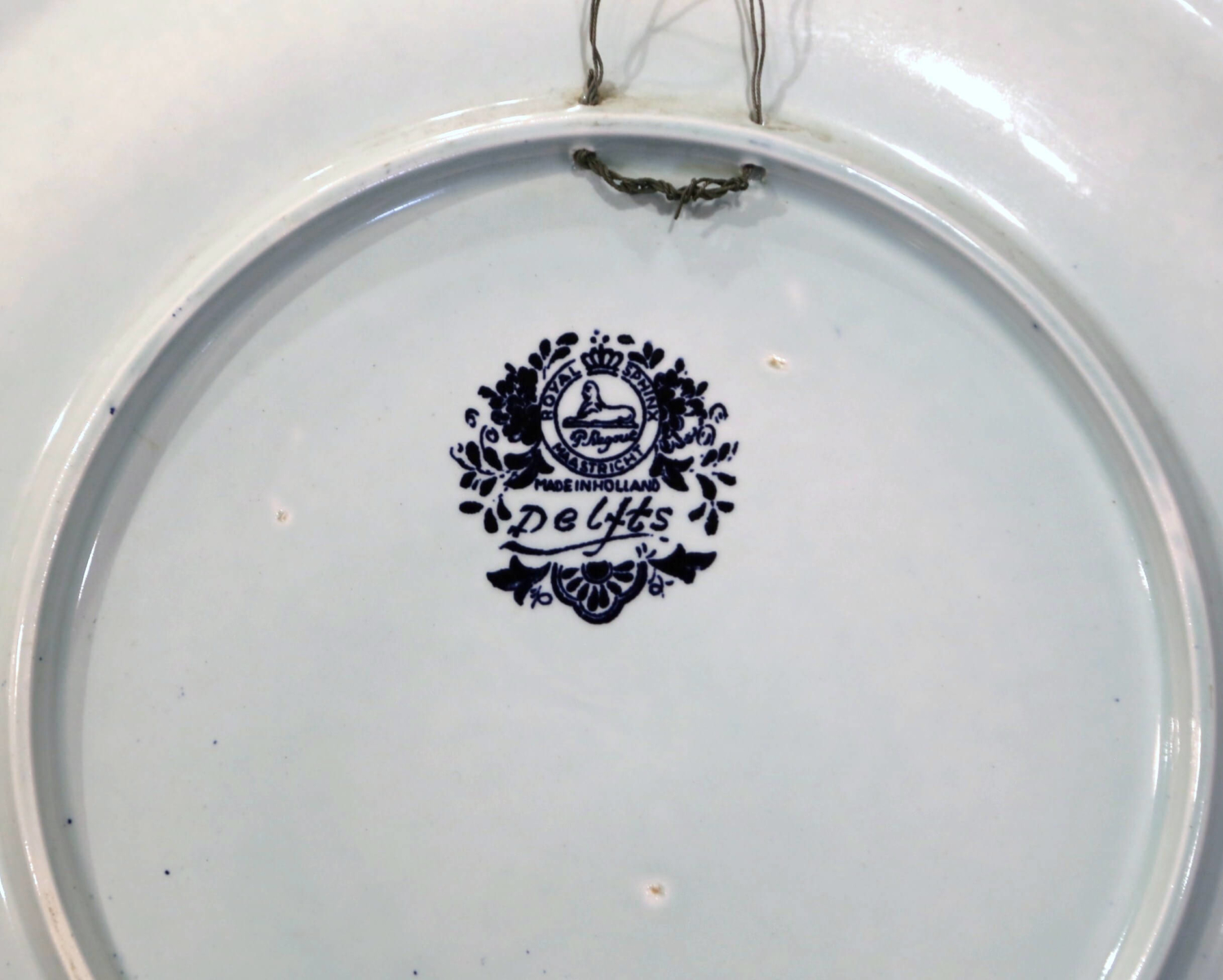 Mid-Century Dutch Hand Painted Royal Sphinx Maastricht Delft