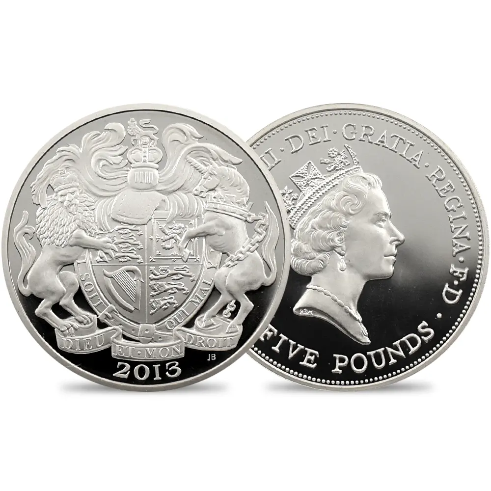 2013 エリザベス女王 戴冠60周年 5ポンド プルーフ銀貨 2013