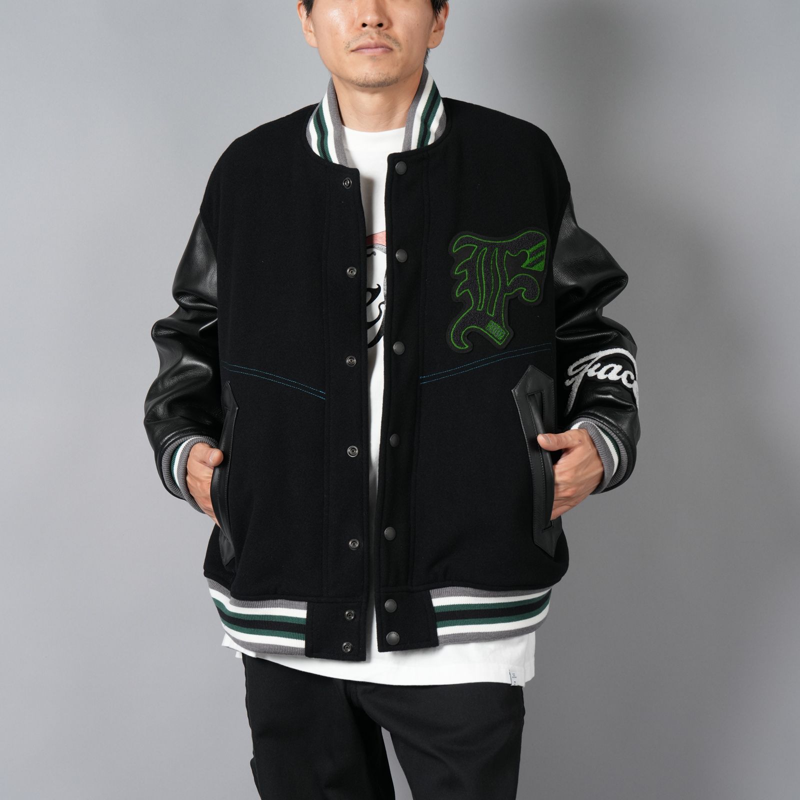 FACETASM 10SS バタフライ転写スタジャン ブラック 【公式通販】