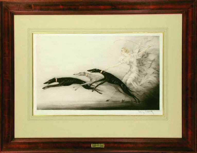 ルイ・イカール限定版・アールデコ/からかい/版上サイン、希少な額装用