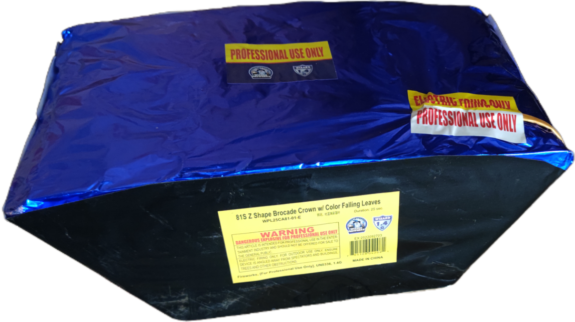 WIZARD Z SHAPE 81 SHOT BROCADE WITH COLOR FALLING LEAVES - CASE 1