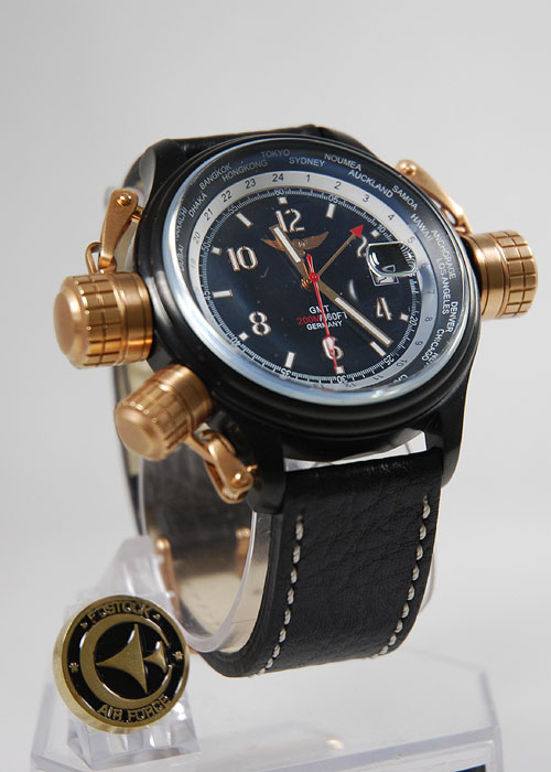 スカイ・クロラ ROSTOCK AIRFORCE 制式 GMT パイロット ウォッチ