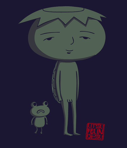 かっぱ＆かえるTシャツ [伝染るんです。] | キャラクター公式グッズ