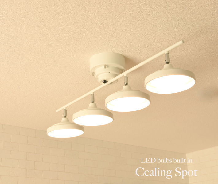 リモコン】 LEDシーリングスポットライト 白 北欧 / ホワイト| 照明と