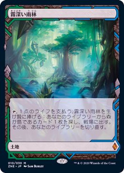 MTG 霧深い雨林 ZEN英 サインド4枚 霧深い雨林 ZNE 4枚セット 日 霧