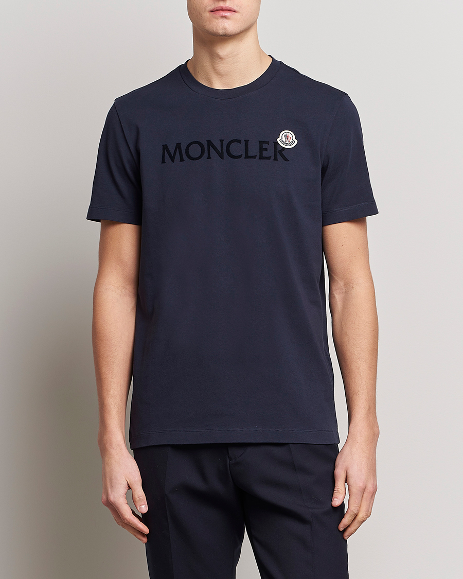 Moncler Lettering T-Shirt Navy at CareOfCarl.com