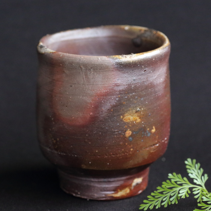 藤原啓 備前湯呑 備前焼 重要無形文化財 人間国宝 桐箱 登窯焼成 満