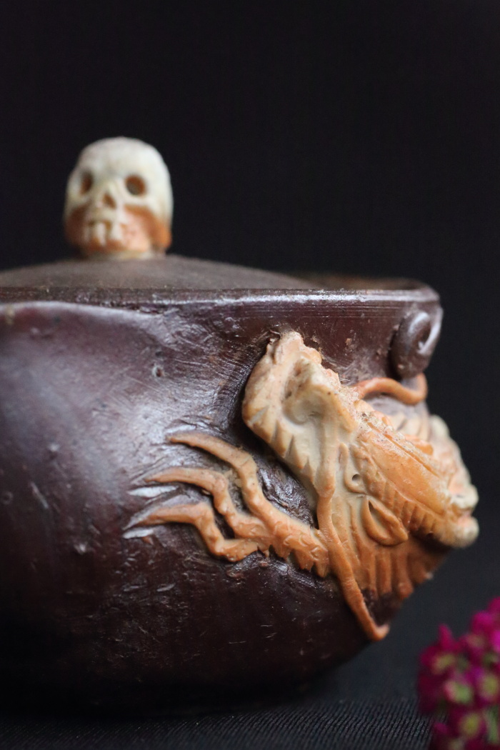 ☆ 激レア 備前焼 宝瓶 登り窯 龍 手びねり 急須 桐箱付き