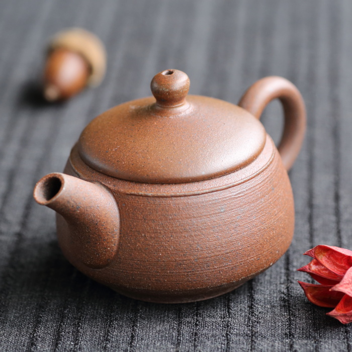 煎茶道具 萬古焼 伊藤実山作 急須 茶壷 共箱 C R7256 【公式通販】