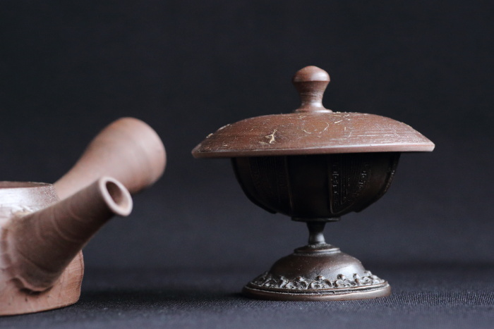 高岡銅器 須賀月芳 ほや香炉蓋置 鉄瓶・茶釜・急須・ティーポット用