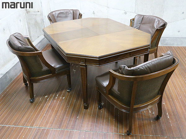MARUNI /マルニ木工】地中海ロイヤルダイニングテーブル 伸縮 拡張