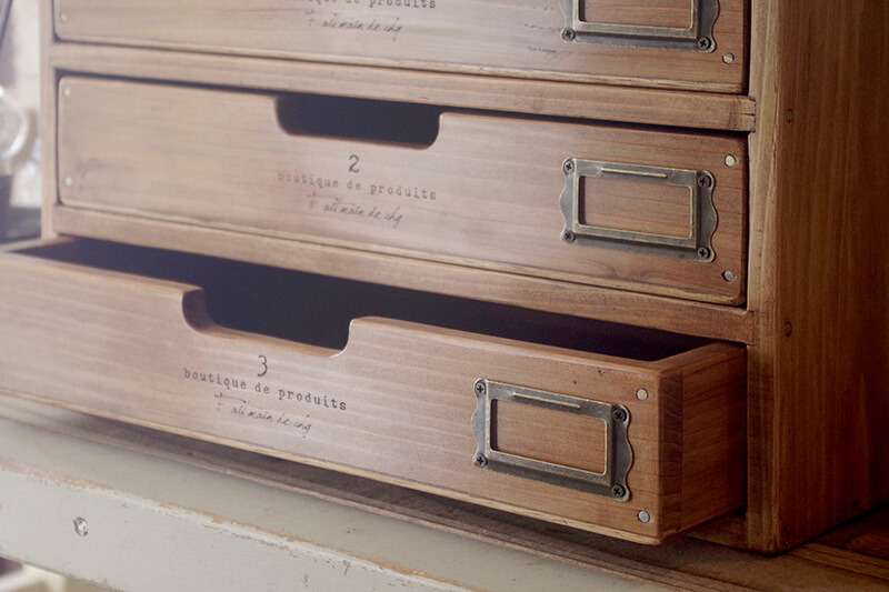 木製A4ファイルキャビネット｜ヴィンテージスタイルの木製レターケース