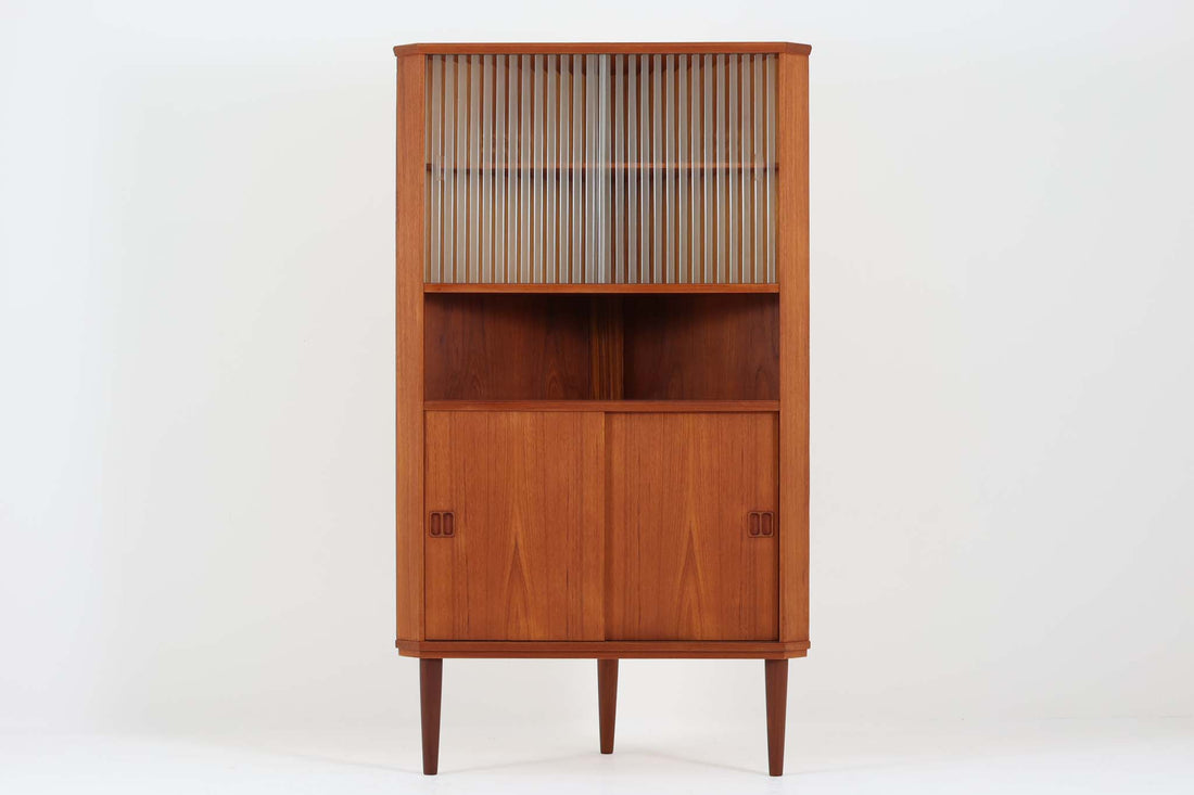 デンマーク 北欧ヴィンテージ チーク ガラスキャビネット ショーケース