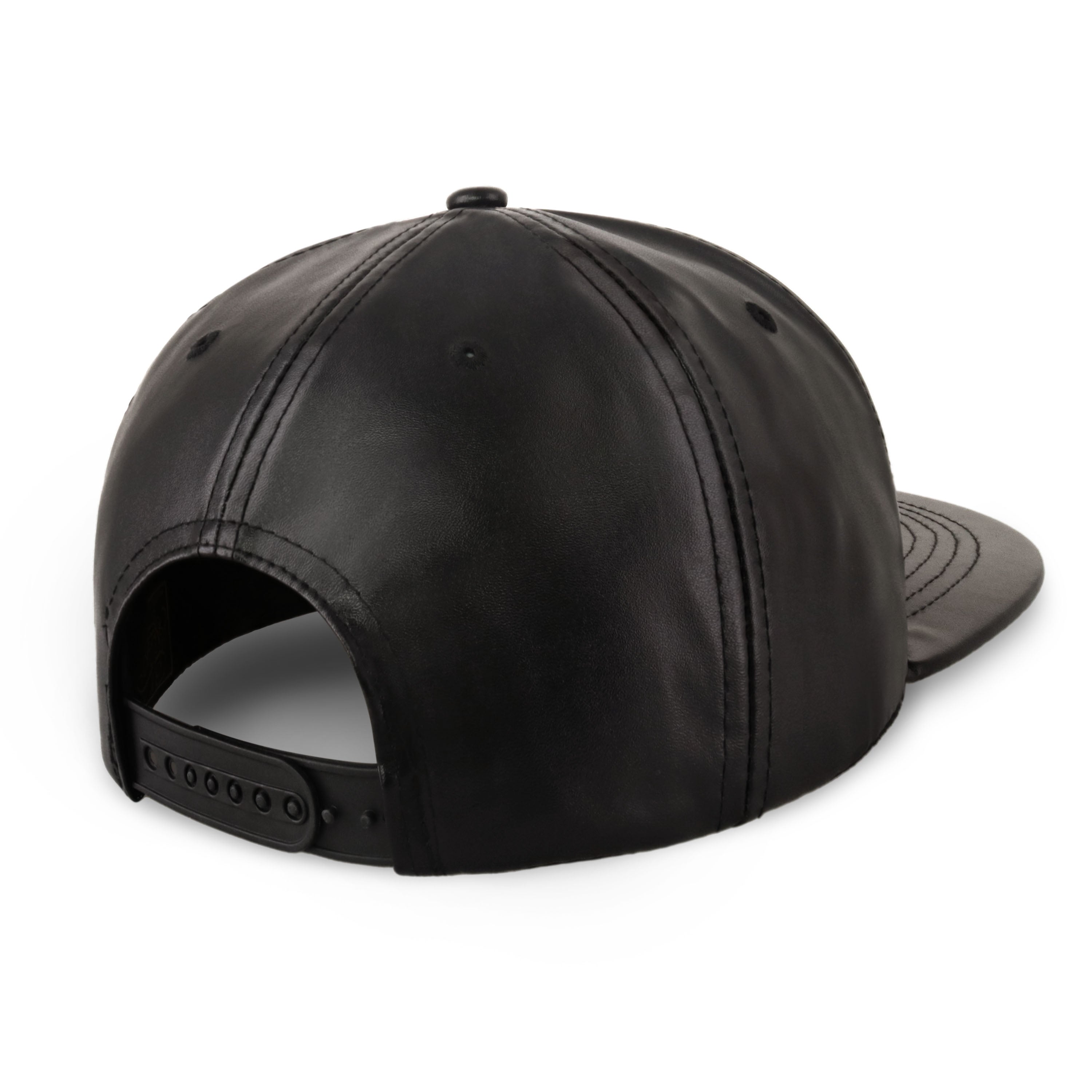 PU Leather Flat Bill Snapback – Sleek Adjustable Street Style Cap