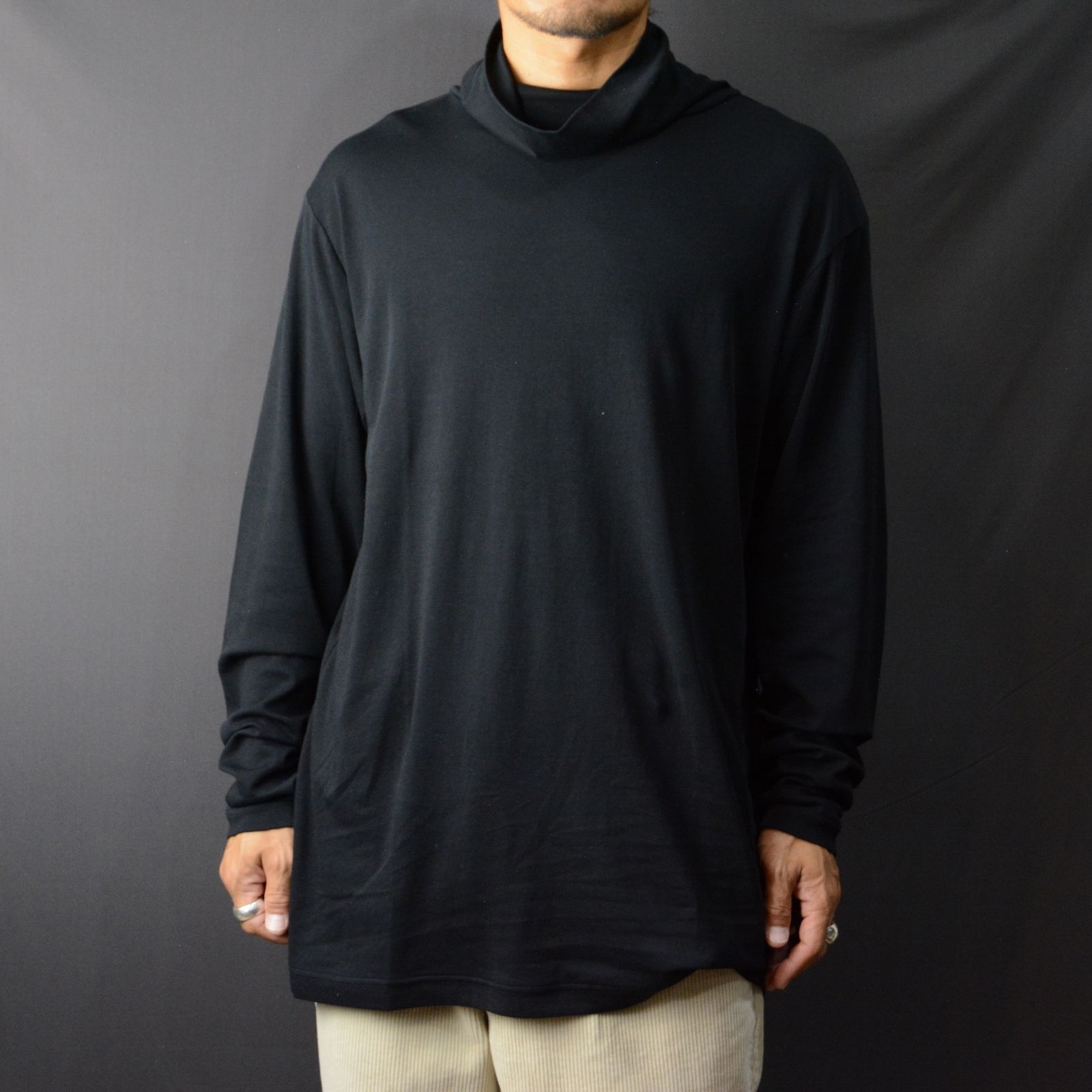 Porter Classic - turtleneck cutsew (BLACK) - タートルネック