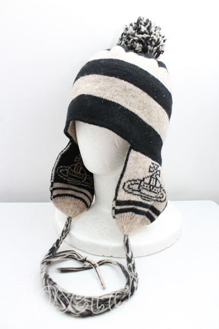 vivienne 耳あてニット帽 vivienne westwood 耳付きニット帽 正規品