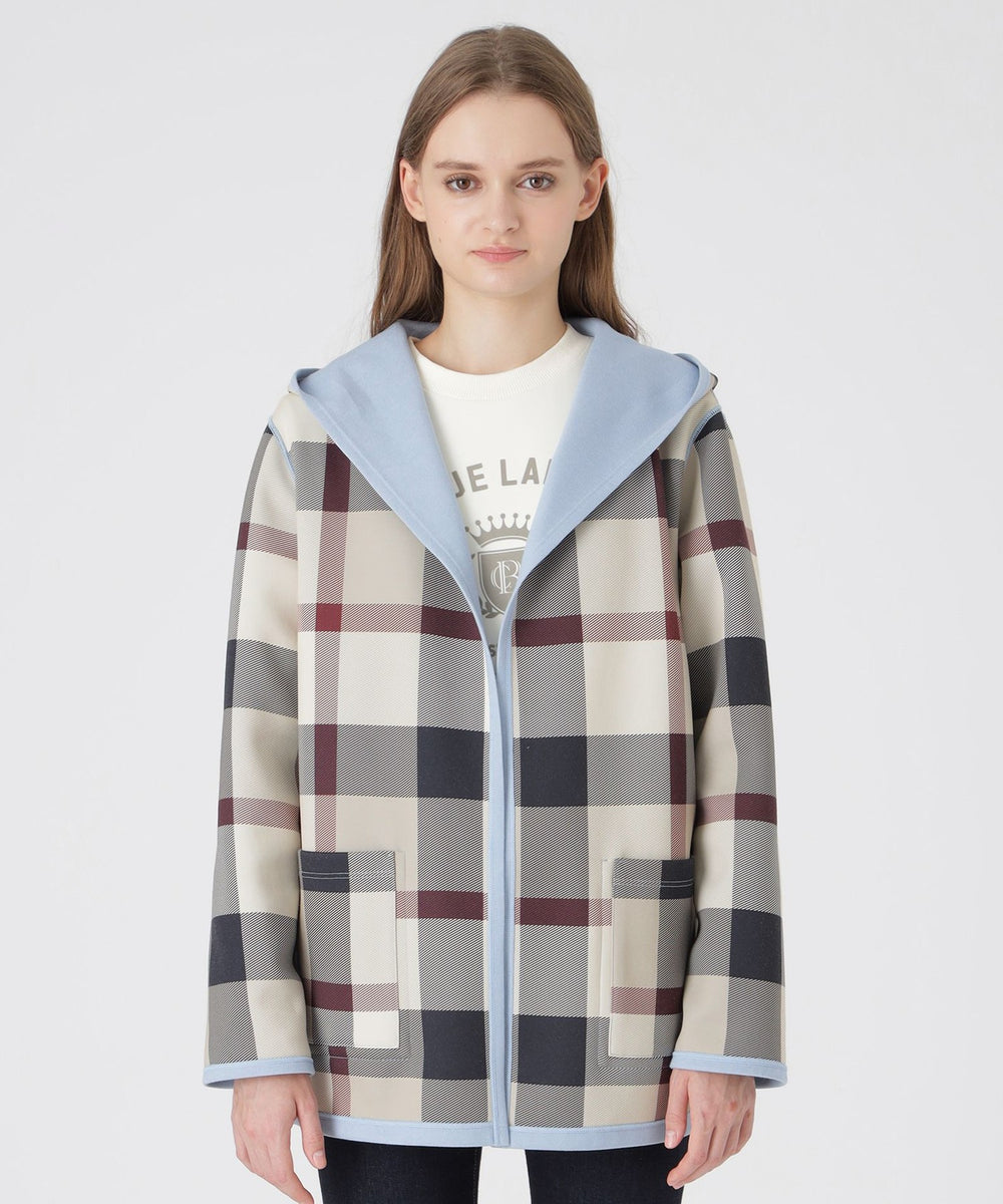 クレストブリッジチェックリバーシブルダンボールミディ丈コーディガン