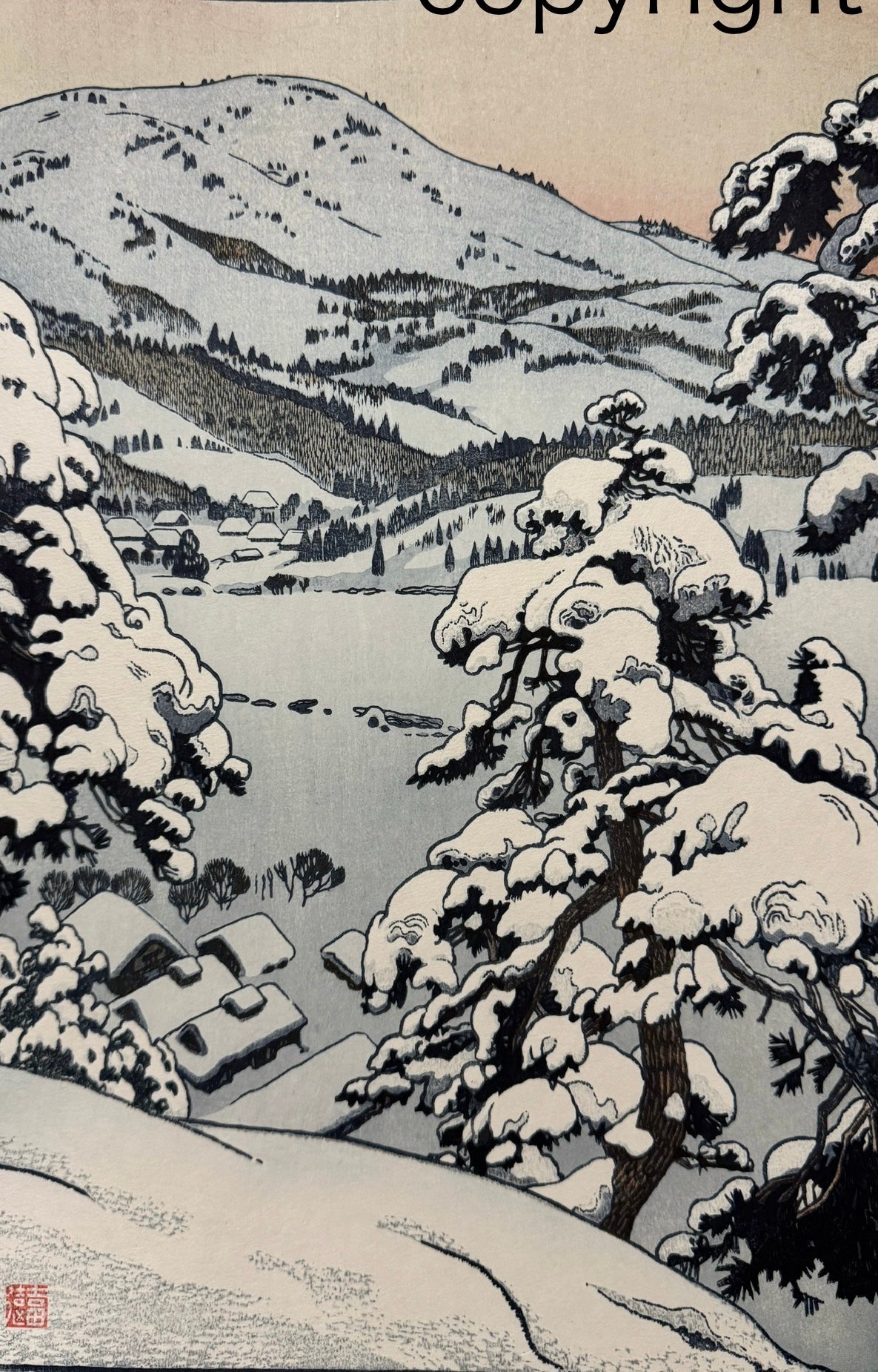 貴重！オリジナル！吉田遠志 「夜の東京 両国橋より」昭和14年作 鉛筆