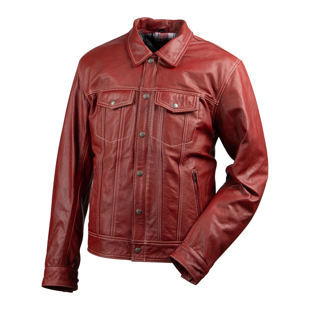 超レア DEGNER 山羊革 シングルライダースジャケット コンチョ釦 L 赤
