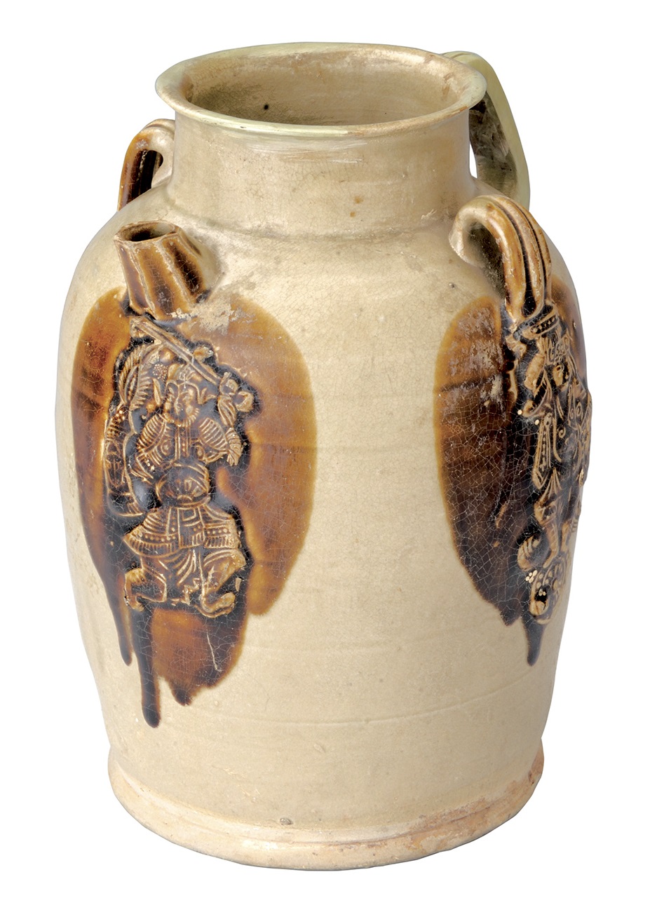 古物古蹟辦事處- VO69︰長沙窰青釉褐斑貼花人物紋壺、長沙窰青釉褐綠彩