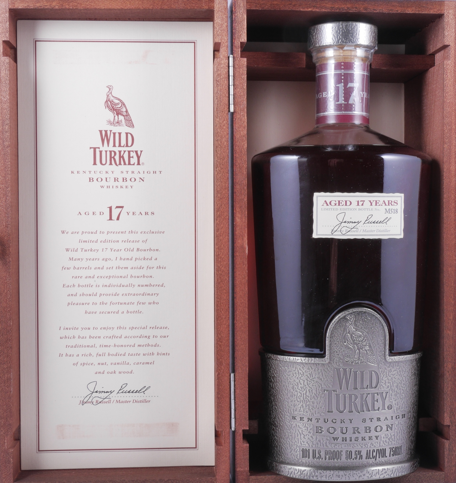 Wild Turkey 17 Year Bottle No. M518 Special Bourbon Whiskey 50.5%